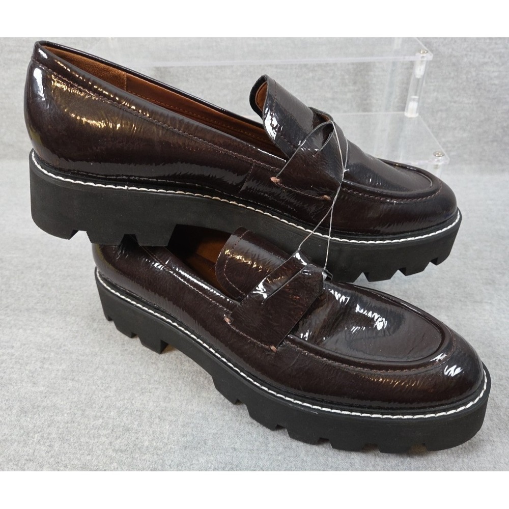 Franco Sarto Dark Brown Patent Loafers - Picture 9 of 11